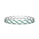 Pave Eternity Emerald Bangle (2.85 CTW) Perspective View