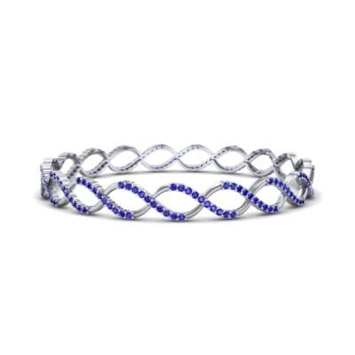 Pave Eternity Blue Sapphire Bangle (2.85 CTW) Perspective View