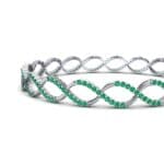 Pave Eternity Emerald Bangle (2.85 CTW) Top Dynamic View