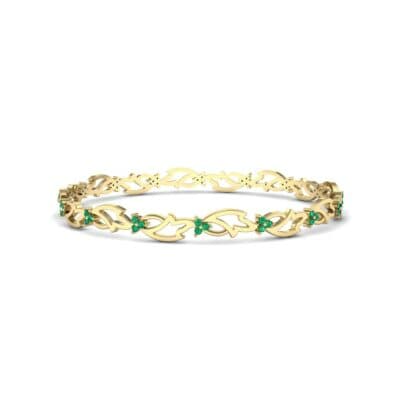 Jeweled Ivy Emerald Bangle (0.78 CTW) Perspective View