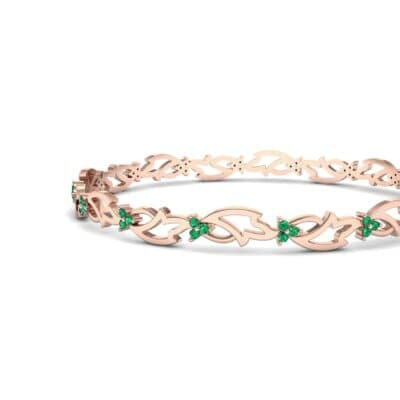 Jeweled Ivy Emerald Bangle (0.78 CTW) Top Dynamic View