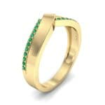 Pave Edge Peak Emerald Ring (0.13 CTW) Perspective View
