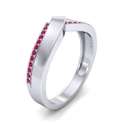 Pave Edge Peak Ruby Ring (0.13 CTW) Perspective View