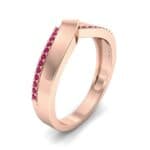 Pave Edge Peak Ruby Ring (0.13 CTW) Perspective View