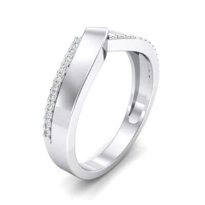 Pave Edge Peak Crystal Ring (0.13 CTW) Perspective View