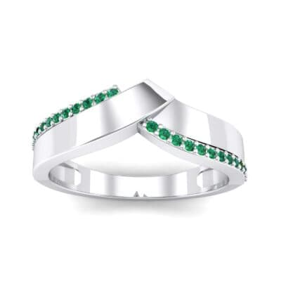 Pave Edge Peak Emerald Ring (0.13 CTW) Top Dynamic View