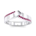 Pave Edge Peak Ruby Ring (0.13 CTW) Top Dynamic View