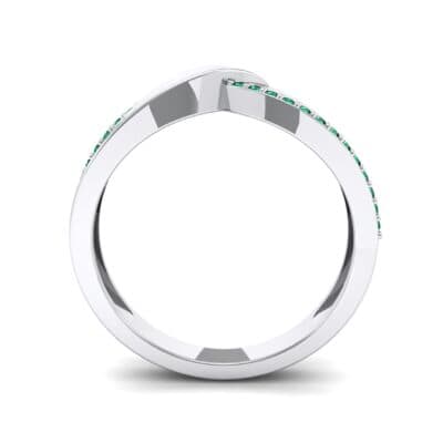 Pave Edge Peak Emerald Ring (0.13 CTW) Side View