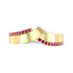 Pave Edge Peak Ruby Ring (0.13 CTW) Top Flat View
