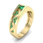 Fine Pave Crevice Emerald Engagement Ring (0.44 CTW) Perspective View