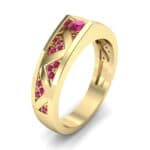 Fine Pave Crevice Ruby Engagement Ring (0.44 CTW) Perspective View