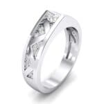 Fine Pave Crevice Crystal Engagement Ring (0.44 CTW) Perspective View