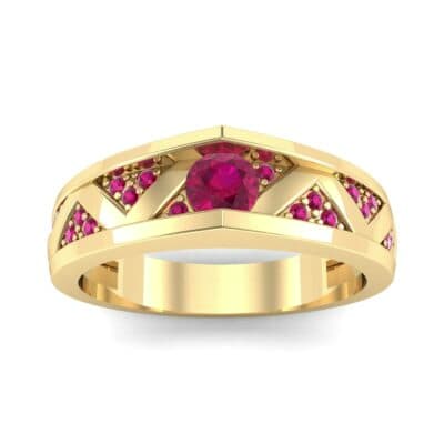 Fine Pave Crevice Ruby Engagement Ring (0.44 CTW) Top Dynamic View