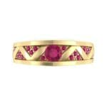 Fine Pave Crevice Ruby Engagement Ring (0.44 CTW) Top Flat View