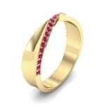 Pave Twist Ruby Ring (0.14 CTW) Perspective View