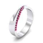 Pave Twist Ruby Ring (0.14 CTW) Perspective View