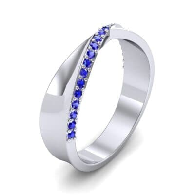 Pave Twist Blue Sapphire Ring (0.14 CTW) Perspective View