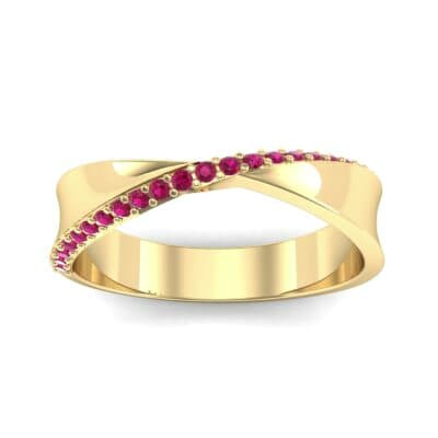 Pave Twist Ruby Ring (0.14 CTW) Top Dynamic View