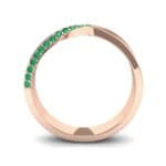 Pave Twist Emerald Ring (0.14 CTW) Side View