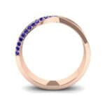 Pave Twist Blue Sapphire Ring (0.14 CTW) Side View