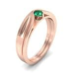 Fluted Emerald Engagement Ring (0.17 CTW) Perspective View