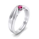 Fluted Ruby Engagement Ring (0.17 CTW) Perspective View