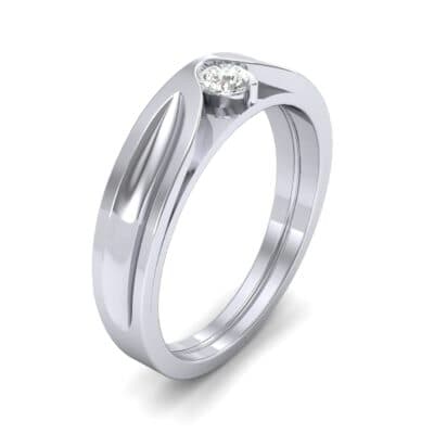 Fluted Diamond Engagement Ring (0.17 CTW) Perspective View