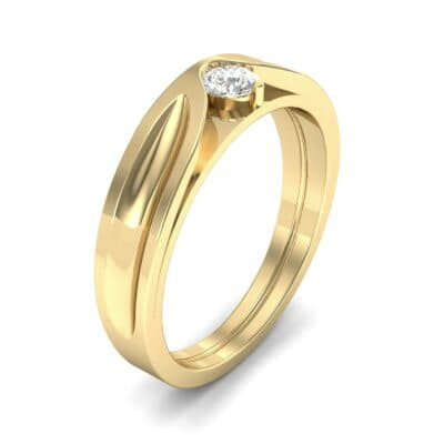 Fluted Diamond Engagement Ring (0.17 CTW) Perspective View