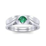 Fluted Emerald Engagement Ring (0.17 CTW) Top Dynamic View