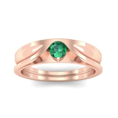 Fluted Emerald Engagement Ring (0.17 CTW) Top Dynamic View