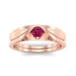 Fluted Ruby Engagement Ring (0.17 CTW) Top Dynamic View