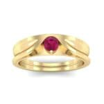 Fluted Ruby Engagement Ring (0.17 CTW) Top Dynamic View