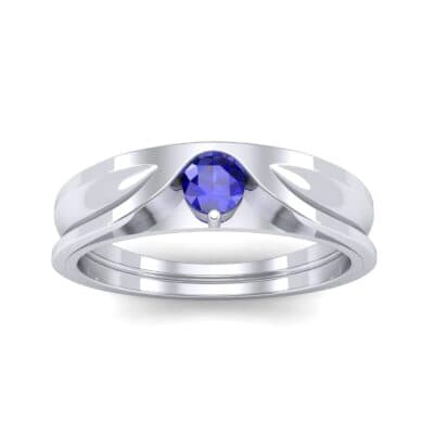 Fluted Blue Sapphire Engagement Ring (0.17 CTW) Top Dynamic View