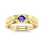 Fluted Blue Sapphire Engagement Ring (0.17 CTW) Top Dynamic View