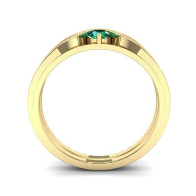 Fluted Emerald Engagement Ring (0.17 CTW) Side View
