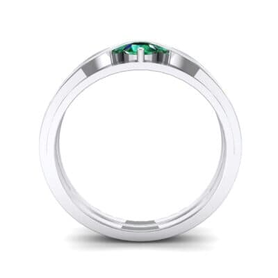 Fluted Emerald Engagement Ring (0.17 CTW) Side View