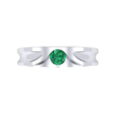 Fluted Emerald Engagement Ring (0.17 CTW) Top Flat View