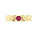Fluted Ruby Engagement Ring (0.17 CTW) Top Flat View