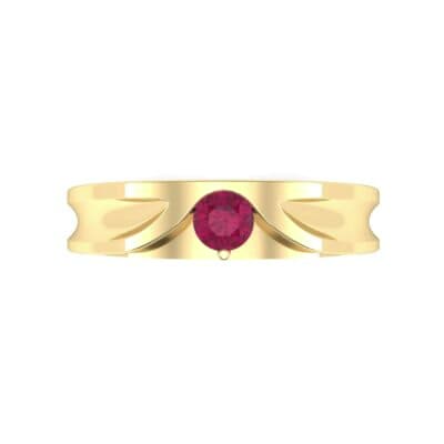 Fluted Ruby Engagement Ring (0.17 CTW) Top Flat View