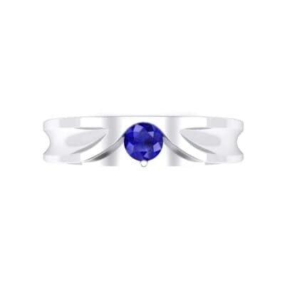 Fluted Blue Sapphire Engagement Ring (0.17 CTW) Top Flat View