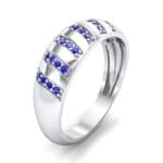 Pave Plume Blue Sapphire Ring (0.16 CTW) Perspective View