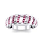 Pave Plume Ruby Ring (0.16 CTW) Top Dynamic View