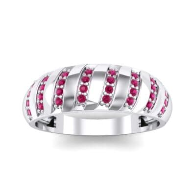 Pave Plume Ruby Ring (0.16 CTW) Top Dynamic View