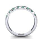 Pave Plume Emerald Ring (0.16 CTW) Side View
