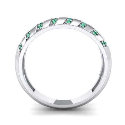 Pave Plume Emerald Ring (0.16 CTW) Side View