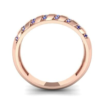 Pave Plume Blue Sapphire Ring (0.16 CTW) Side View