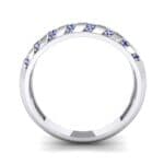 Pave Plume Blue Sapphire Ring (0.16 CTW) Side View