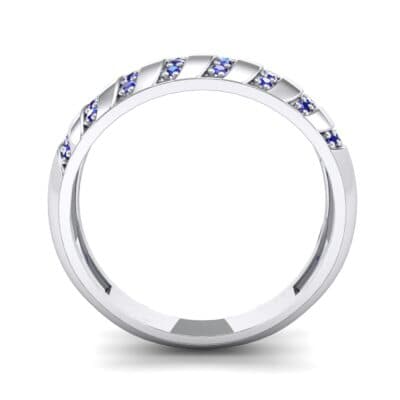 Pave Plume Blue Sapphire Ring (0.16 CTW) Side View