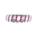 Pave Plume Ruby Ring (0.16 CTW) Top Flat View