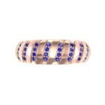 Pave Plume Blue Sapphire Ring (0.16 CTW) Top Flat View